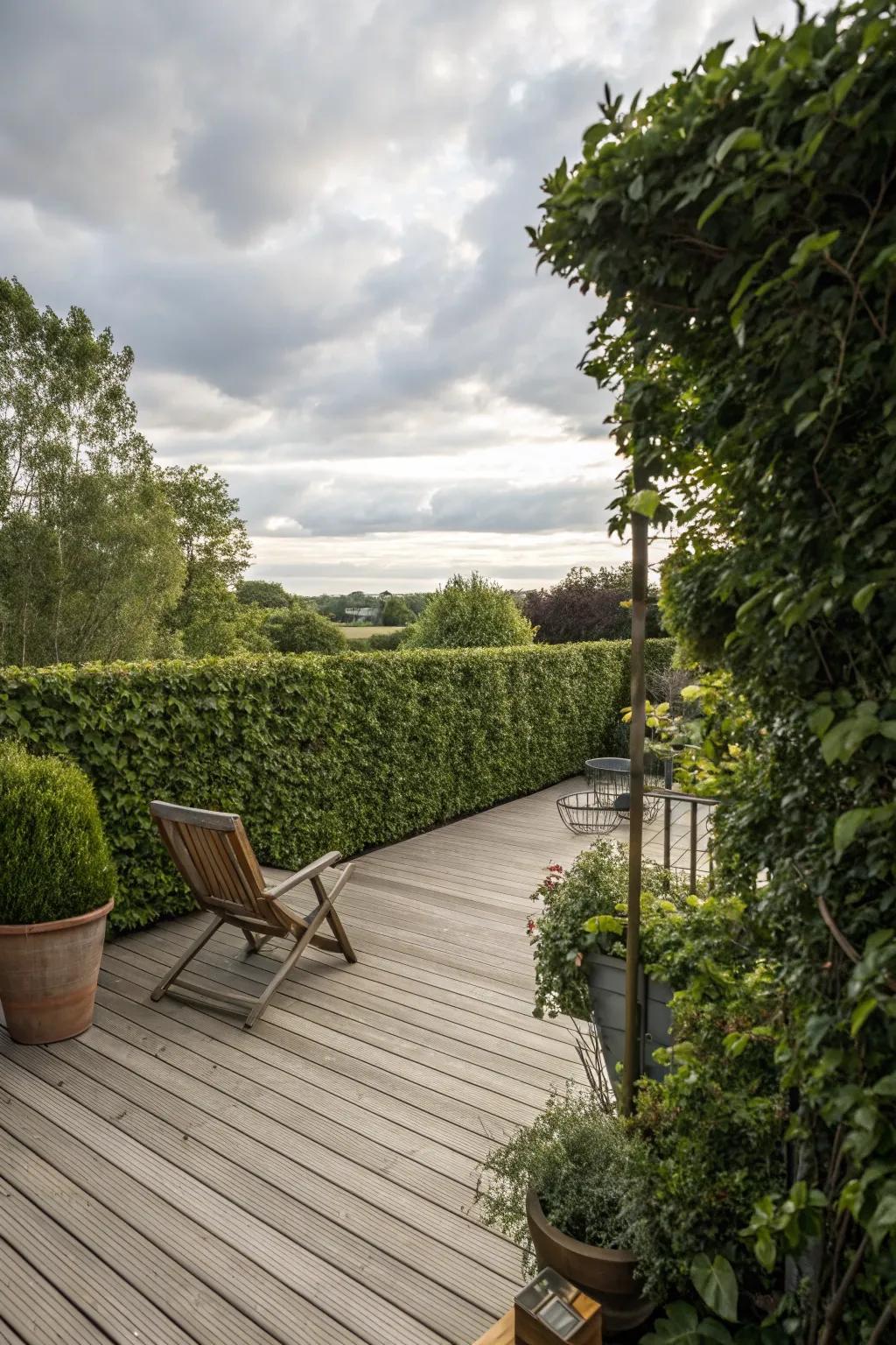Embrace natural beauty with a hedge barrier.