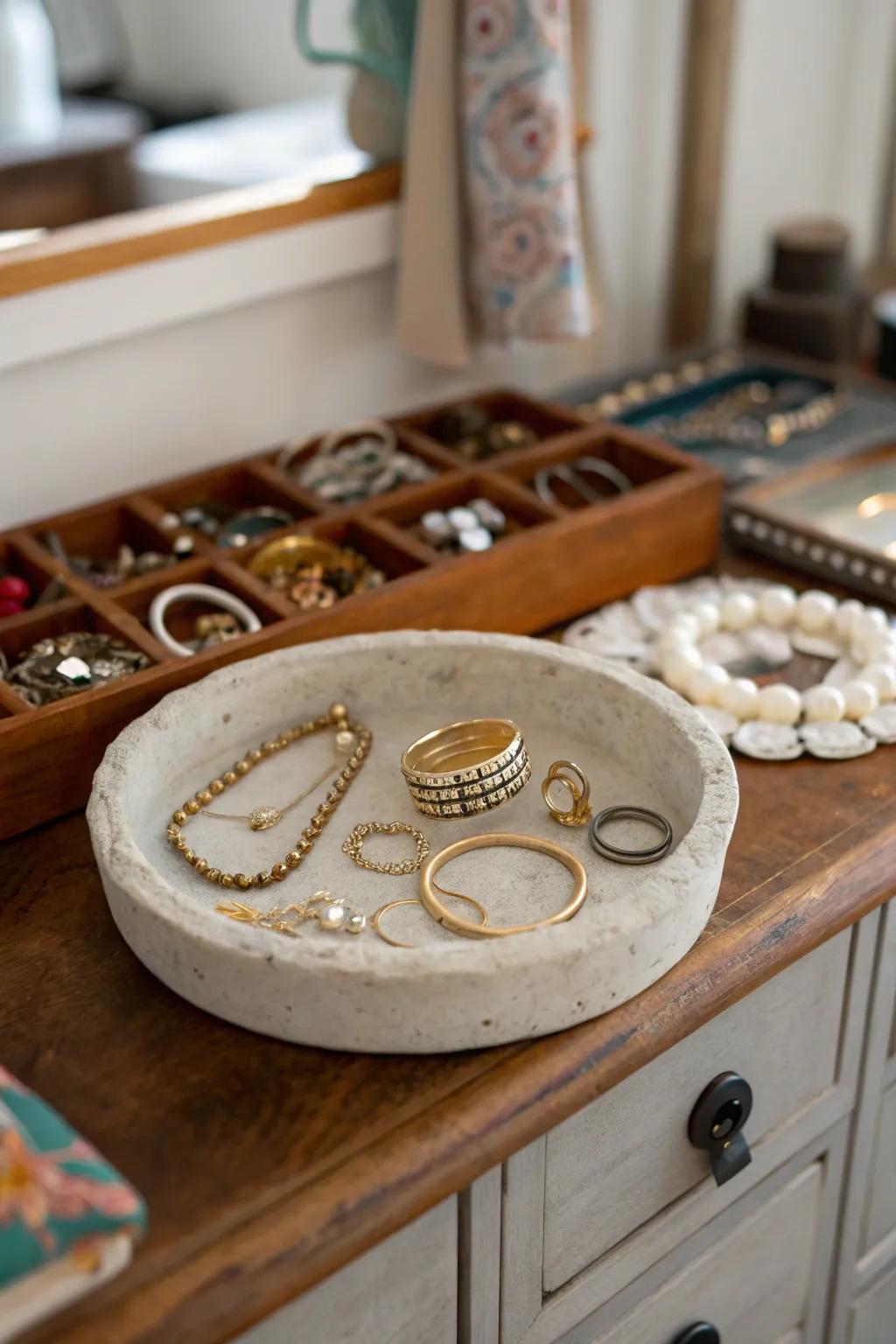 Keep your trinkets organized with a stylish stone dish.