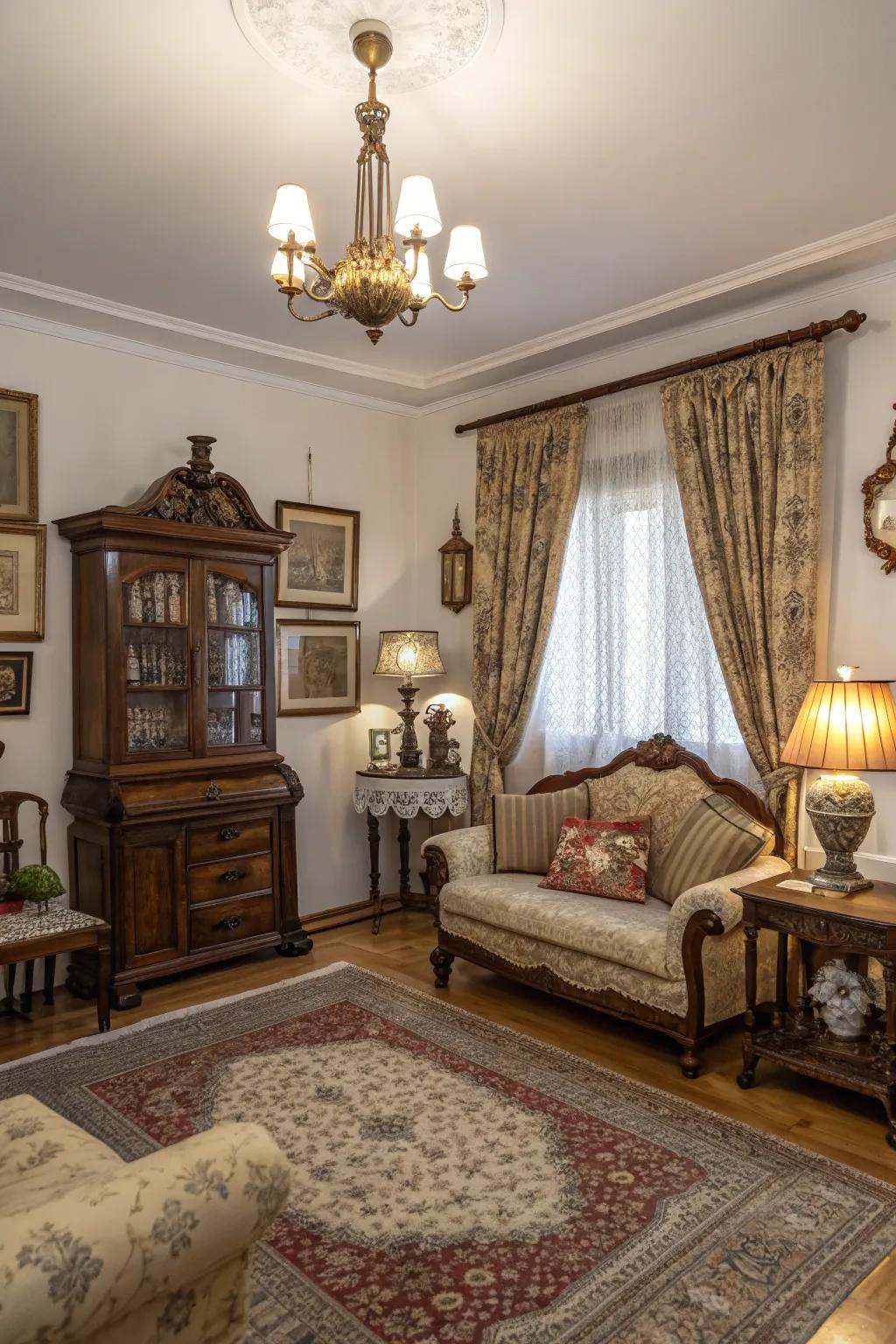 A room enriched with treasured finds that impart warmth and history.