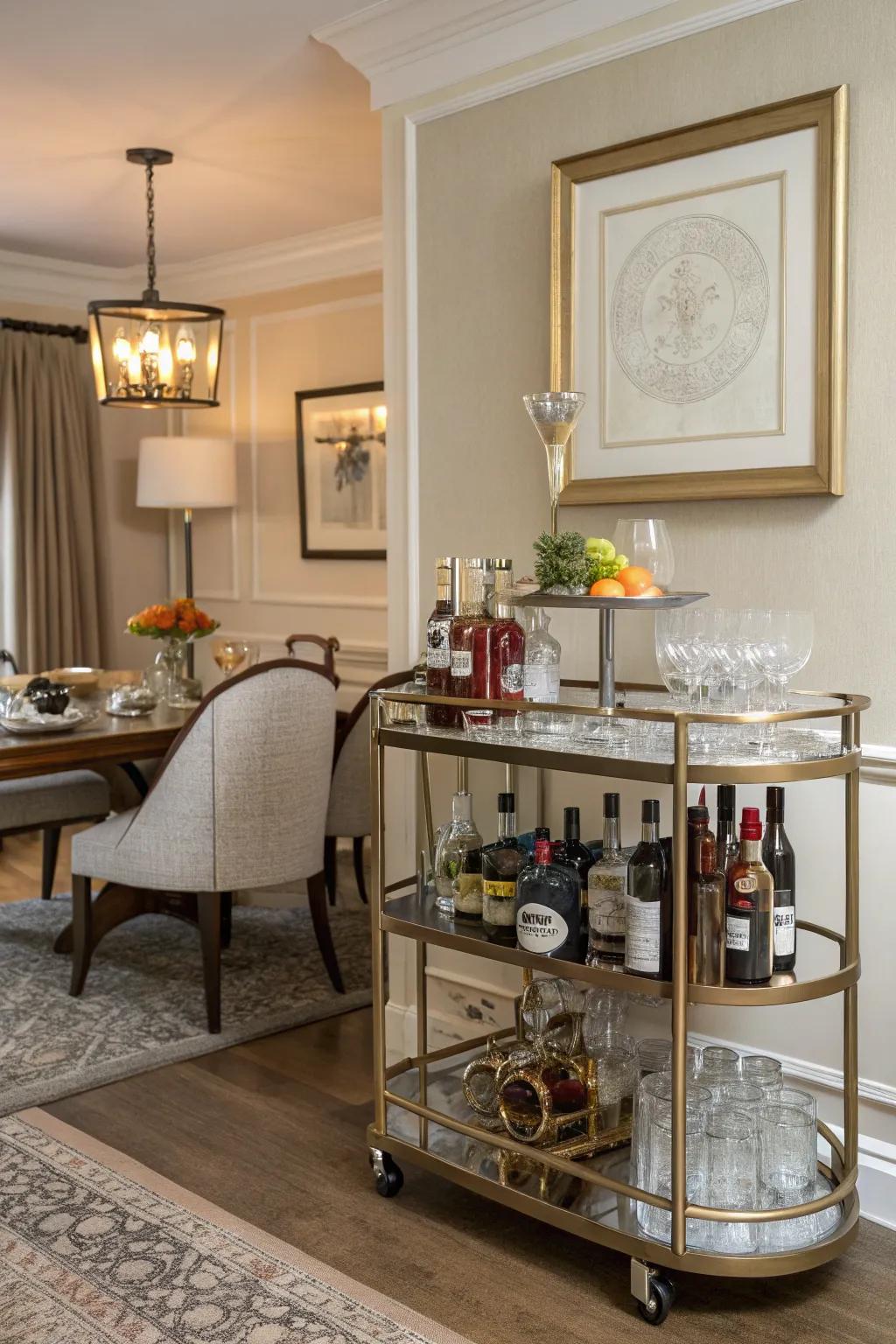 A mobile bar that injects sophistication and practicality into dining events.