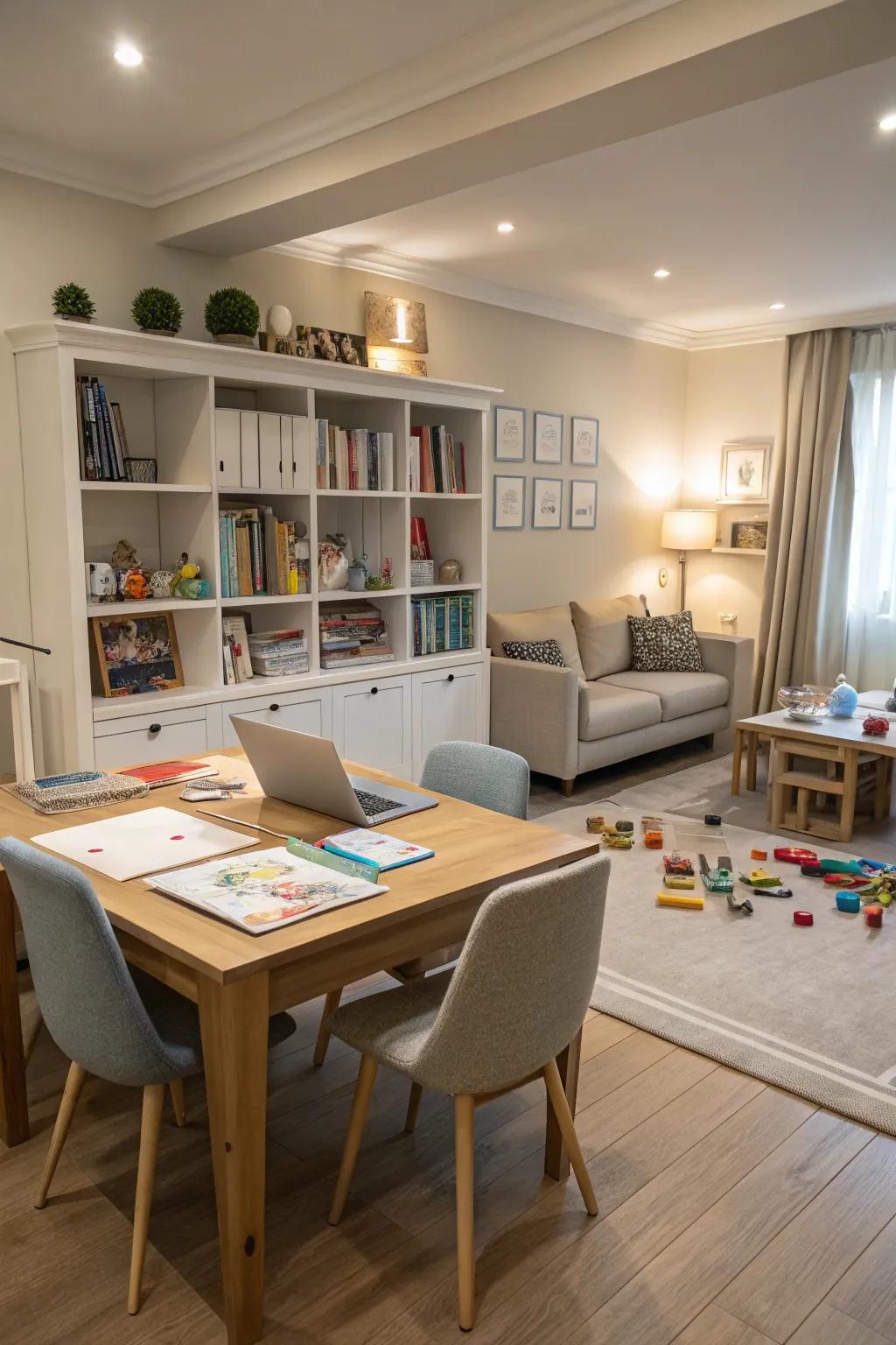 A mixed-use room adapts to a variety of needs, improving functionality.