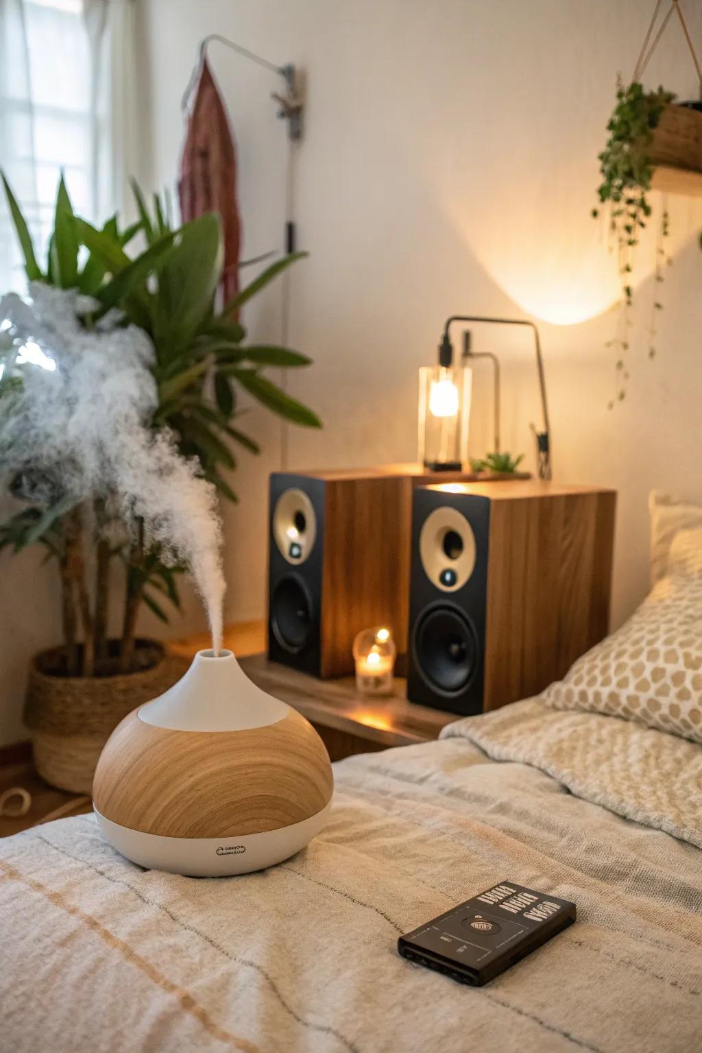 Fragrance therapy and soundscapes craft a peaceful atmosphere.