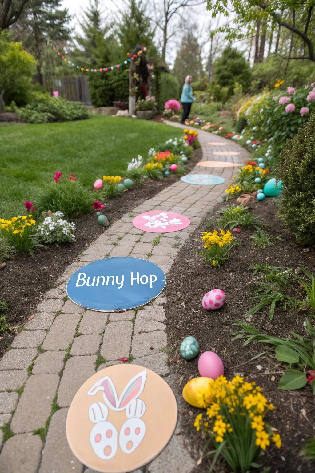 Promote dynamic activity with a bunny bounce recreation along the route.