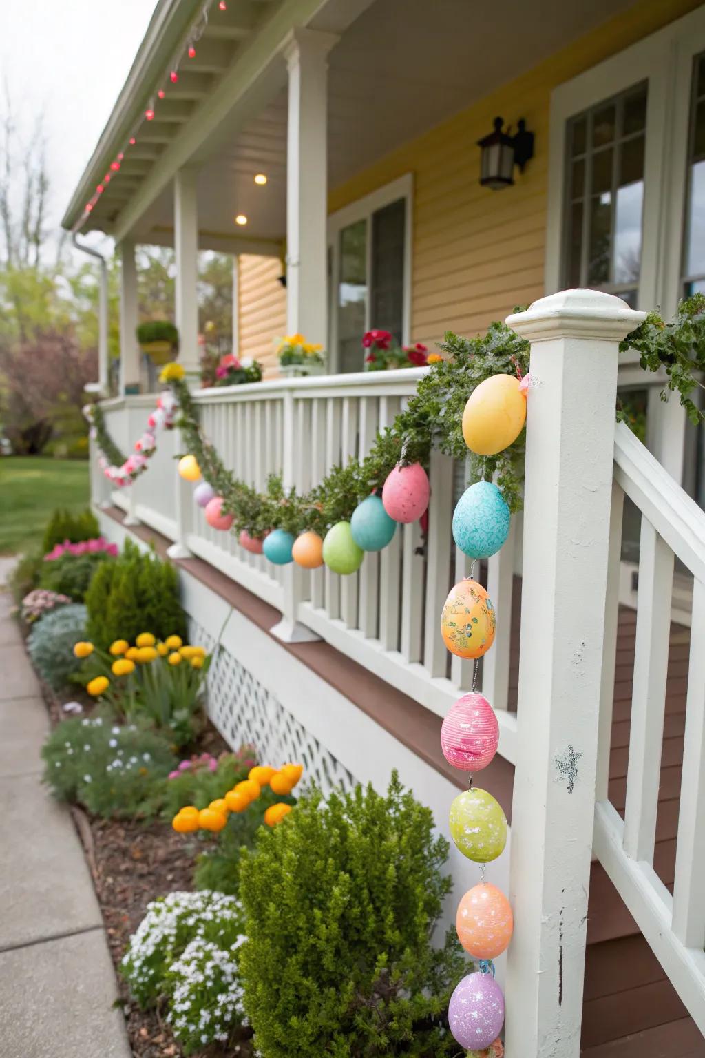 Orb streamers add a festive flair to your porch.
