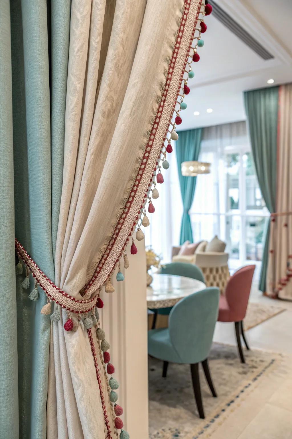 Unexpected trims impart a playful, sophisticated touch.