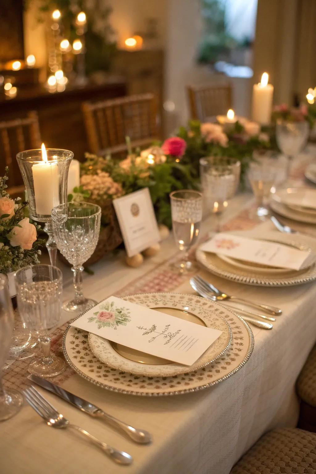 Individual table settings that give a thoughtful and intimate touch to the brunch.