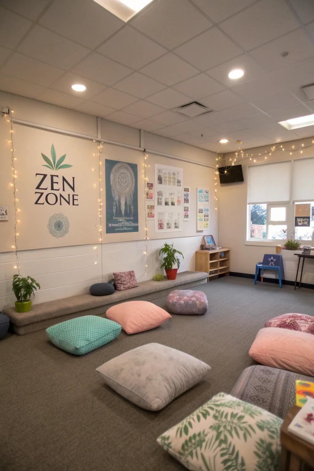 A calm Quiet Area for students to relax and focus