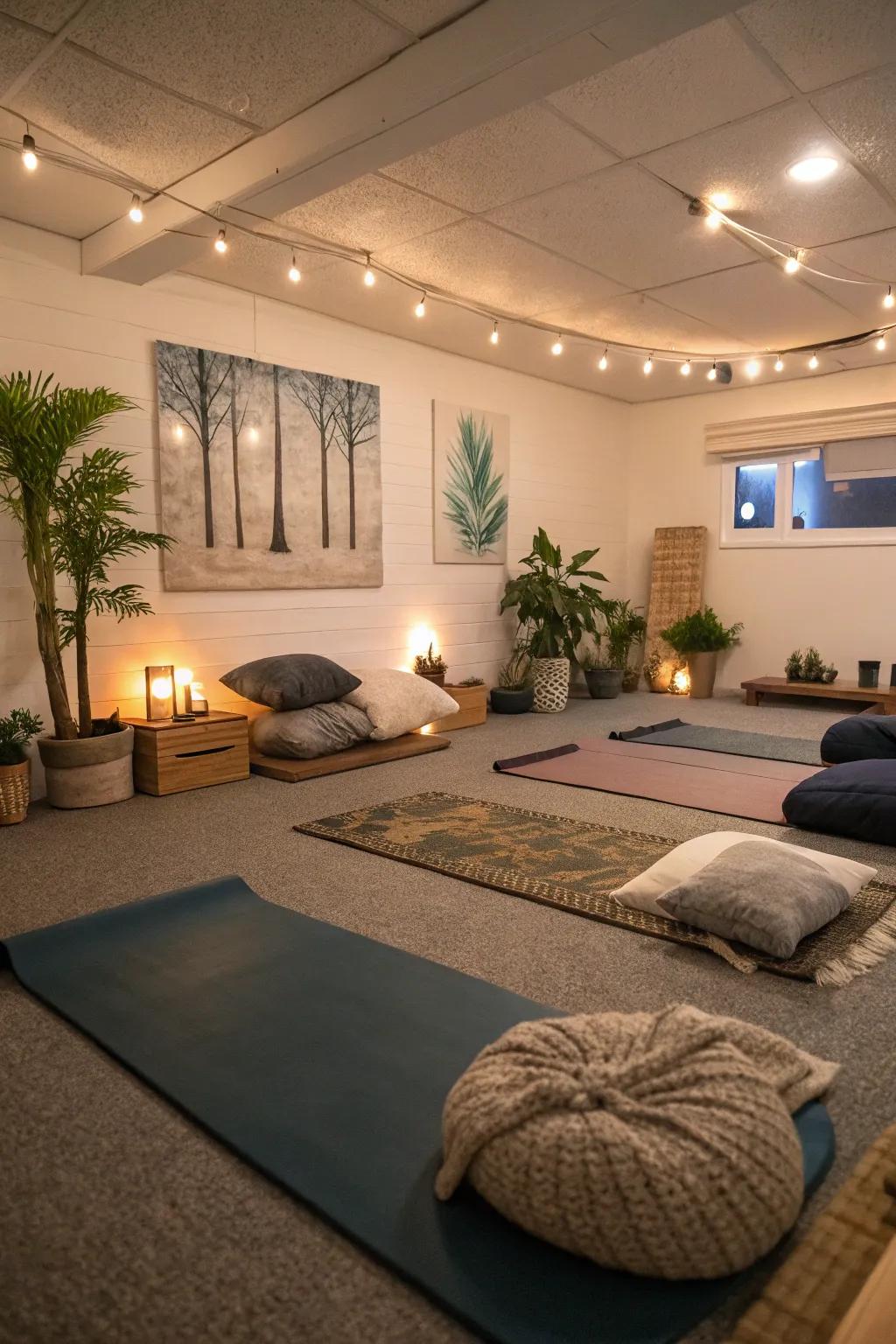 Find inner calm within a dedicated yoga space.