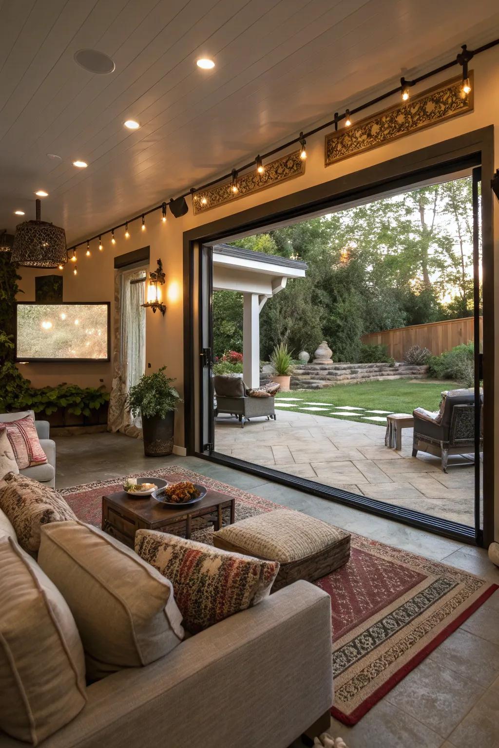 Blend indoor and outdoor areas to have an room that believes expansive and welcoming.