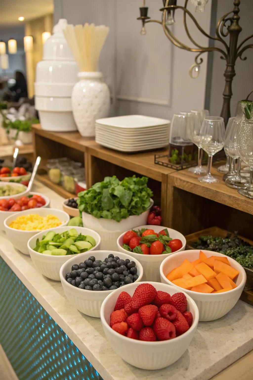 Add fun and appeal using hands-on snack stations.