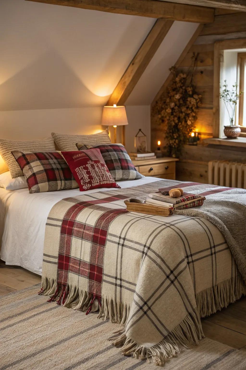 Tartan designs impart a classic accent to your fall decor.