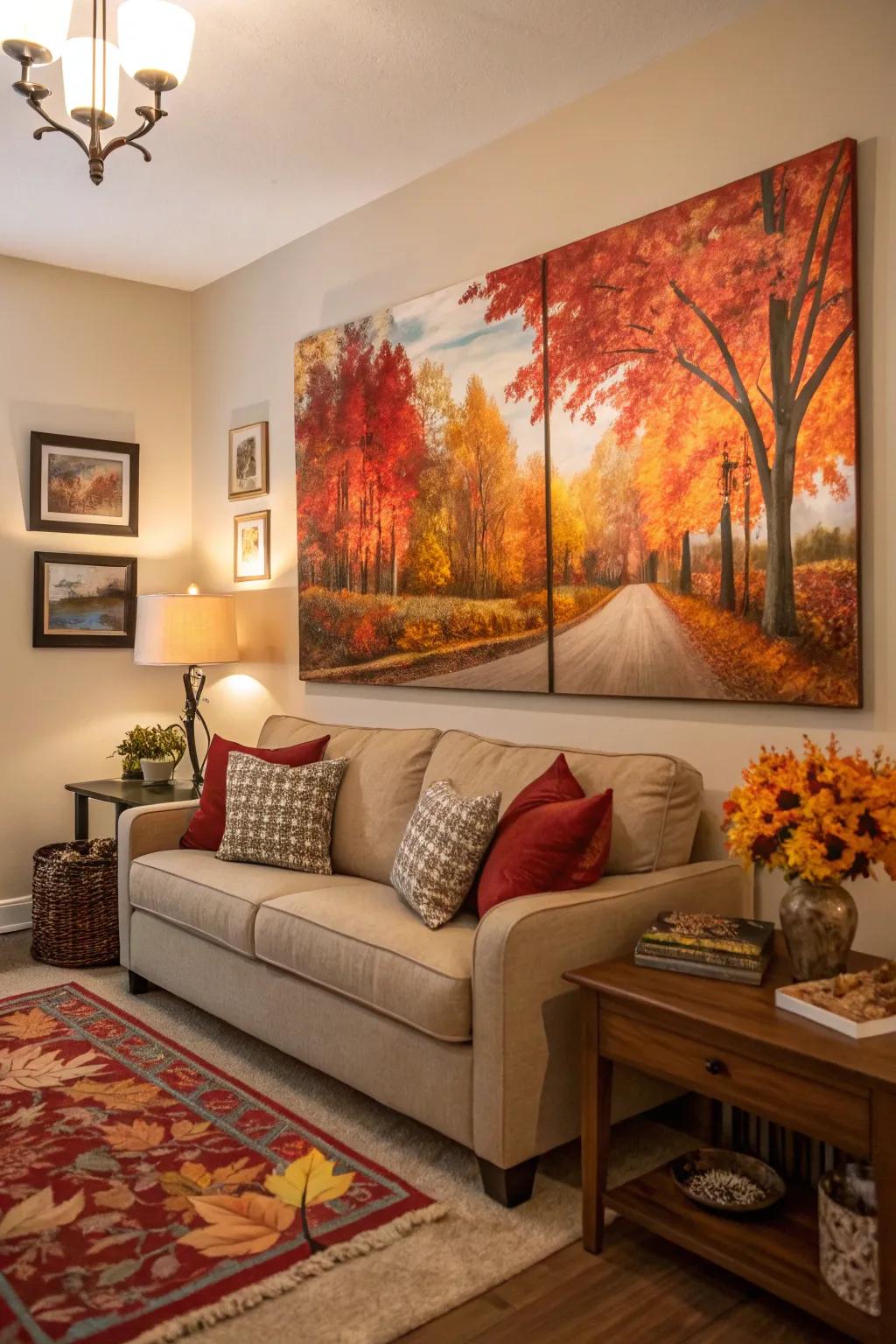 Seasonal art is a simple way to bring autumn vibes into your living space.