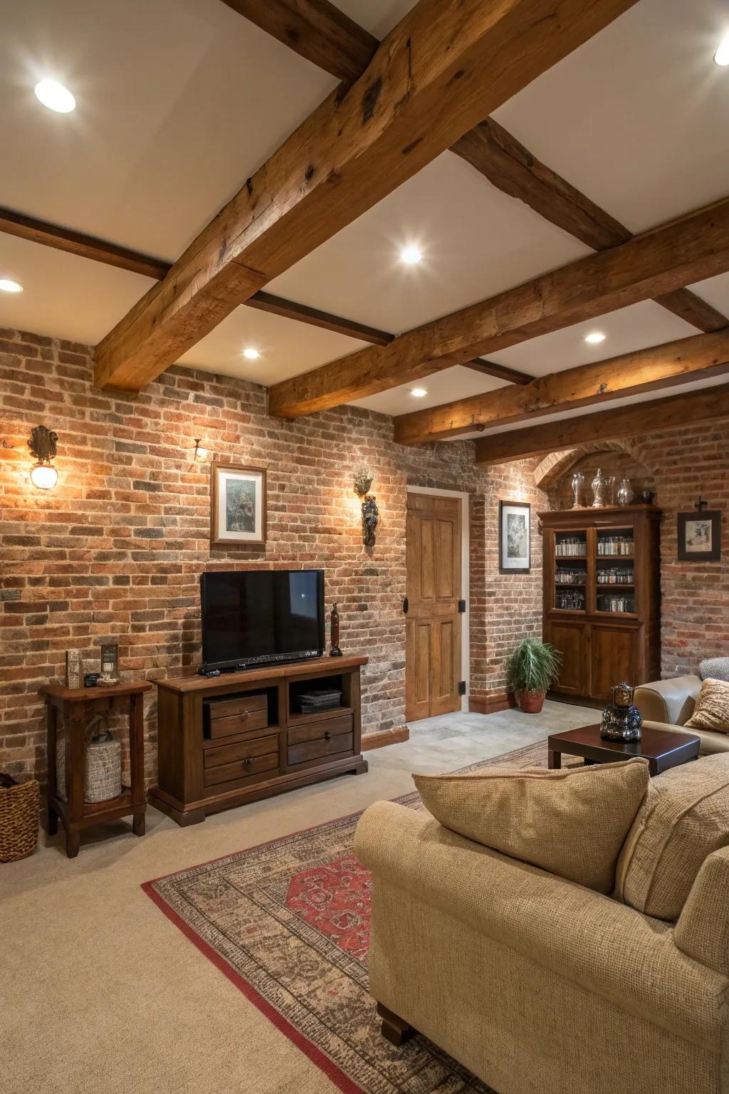 A family room that honors its architectural charm.