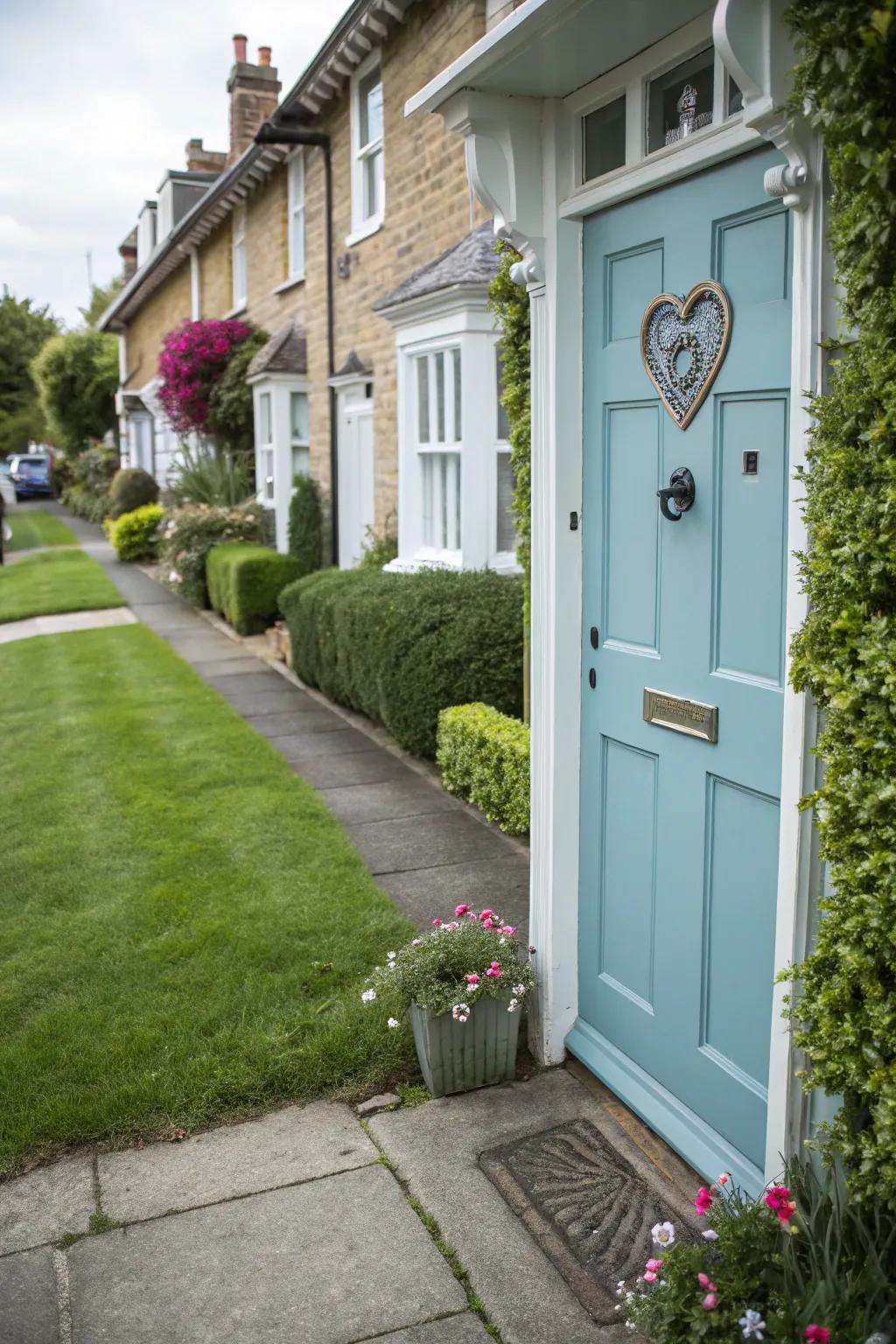 Affection-themed door appurtenance for a gentle celebratory accent.