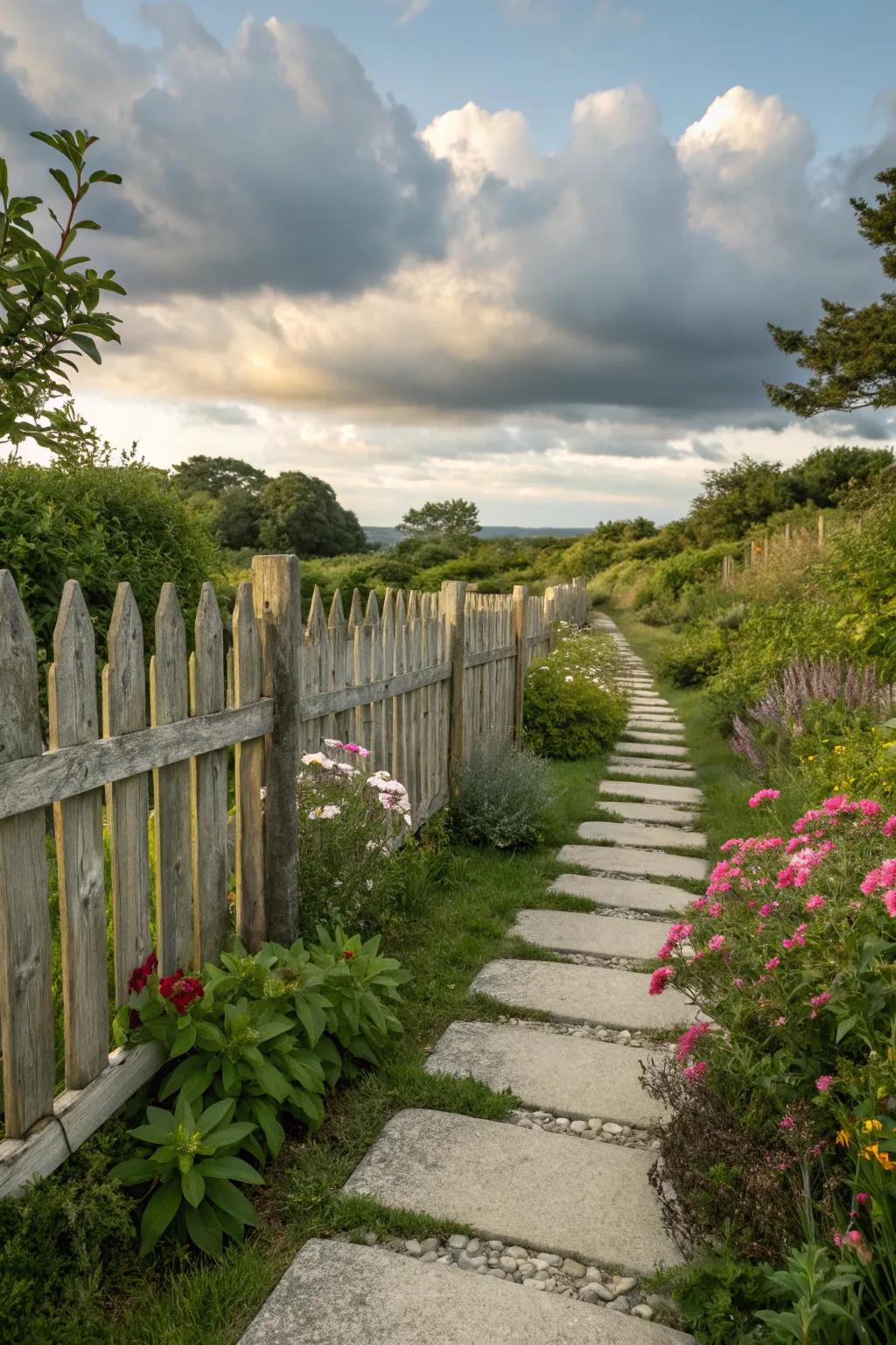 Routes adjacent to your fence entice exploration and contribute charm.