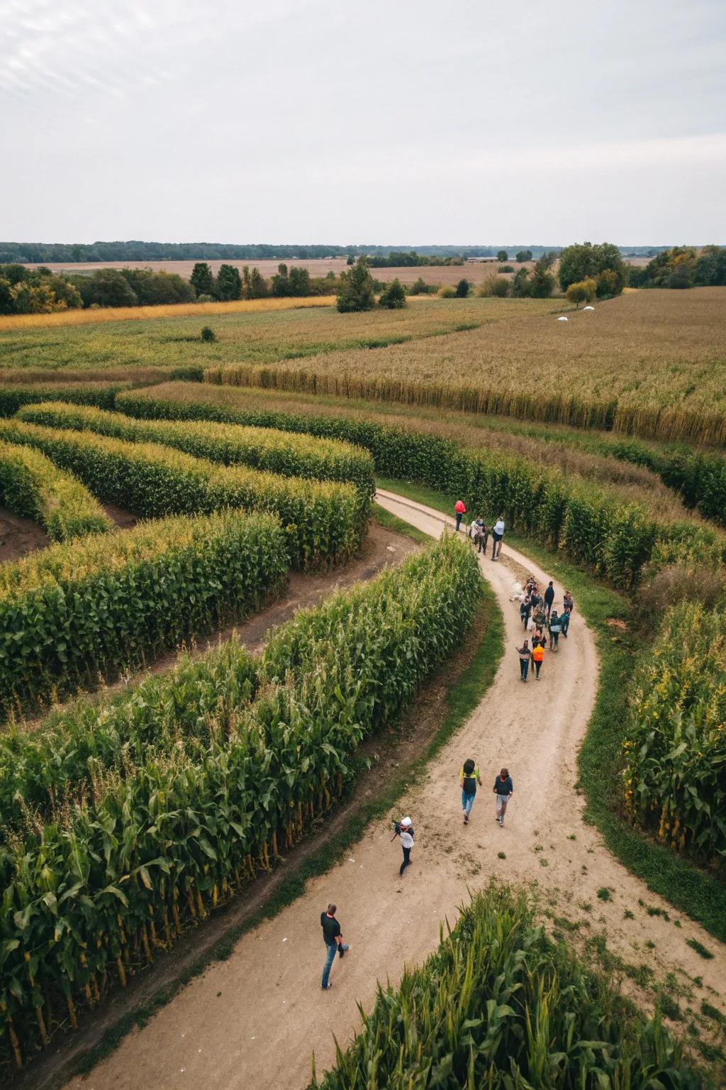 A grain labyrinth escapade is a traditional autumn custom.