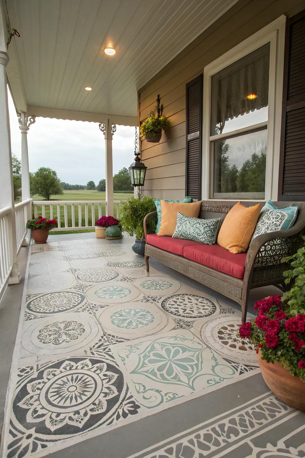 Stenciled designs can inject creativity and personality into any floor.