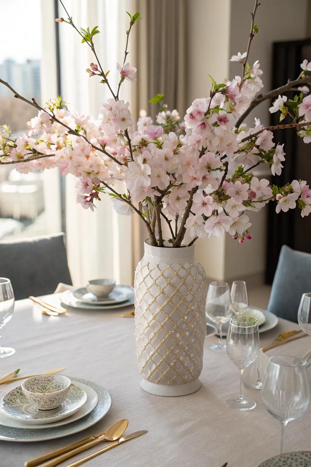 Cherry blossom centerpiece, bringing a touch of spring elegance to your home.