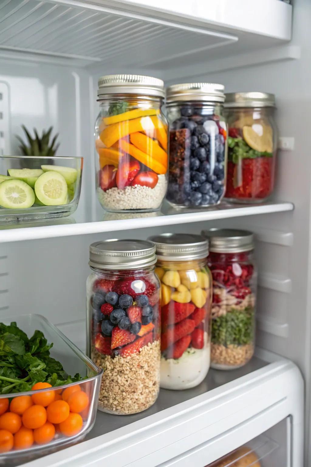 Storage jars offer a clean and consistent storage solution.