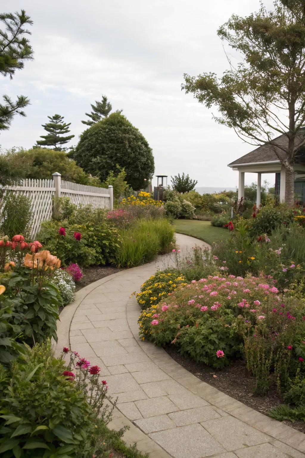 Winding paths create intriguing and private garden journeys.
