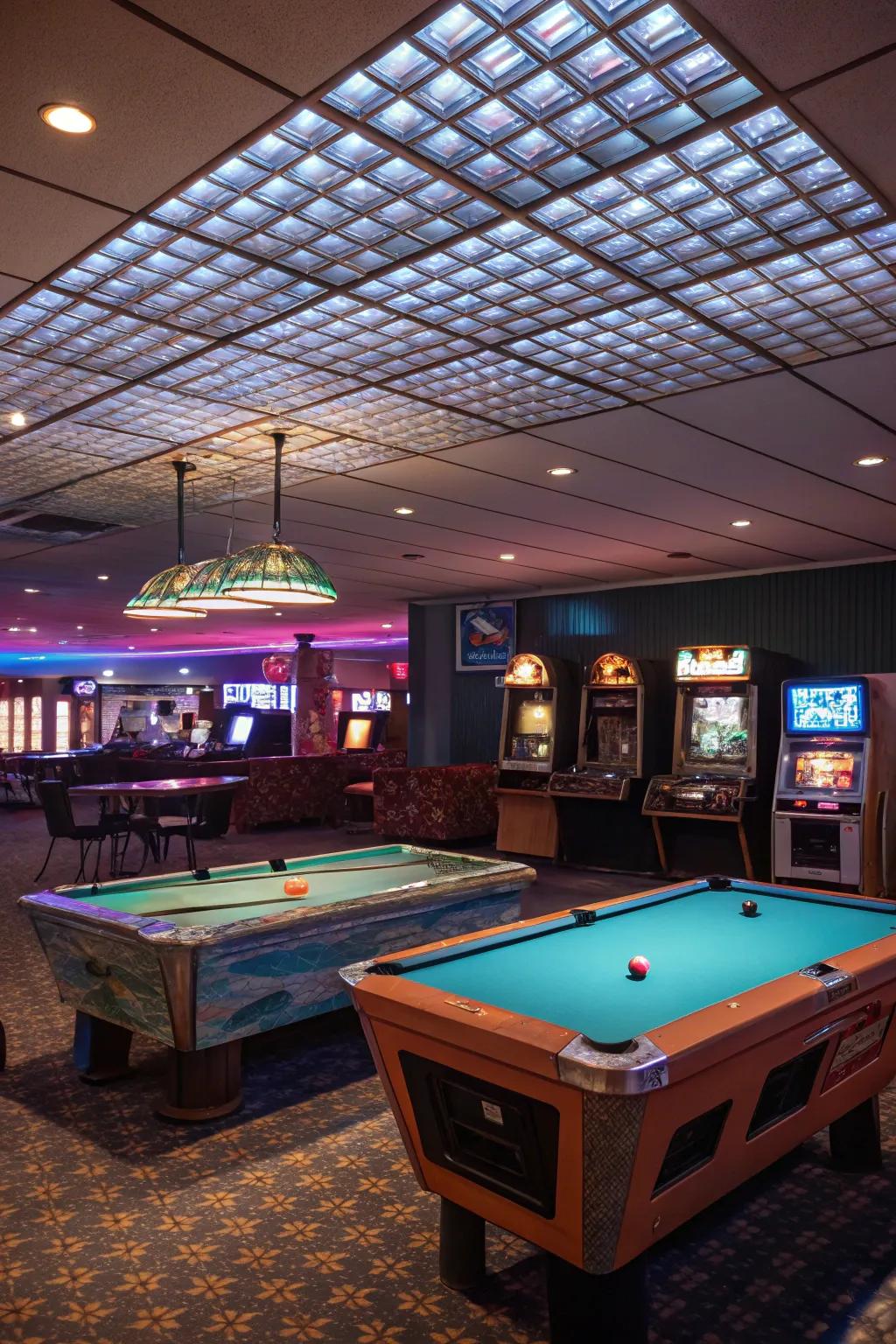 Ambient light panels uplift the gaming mood.