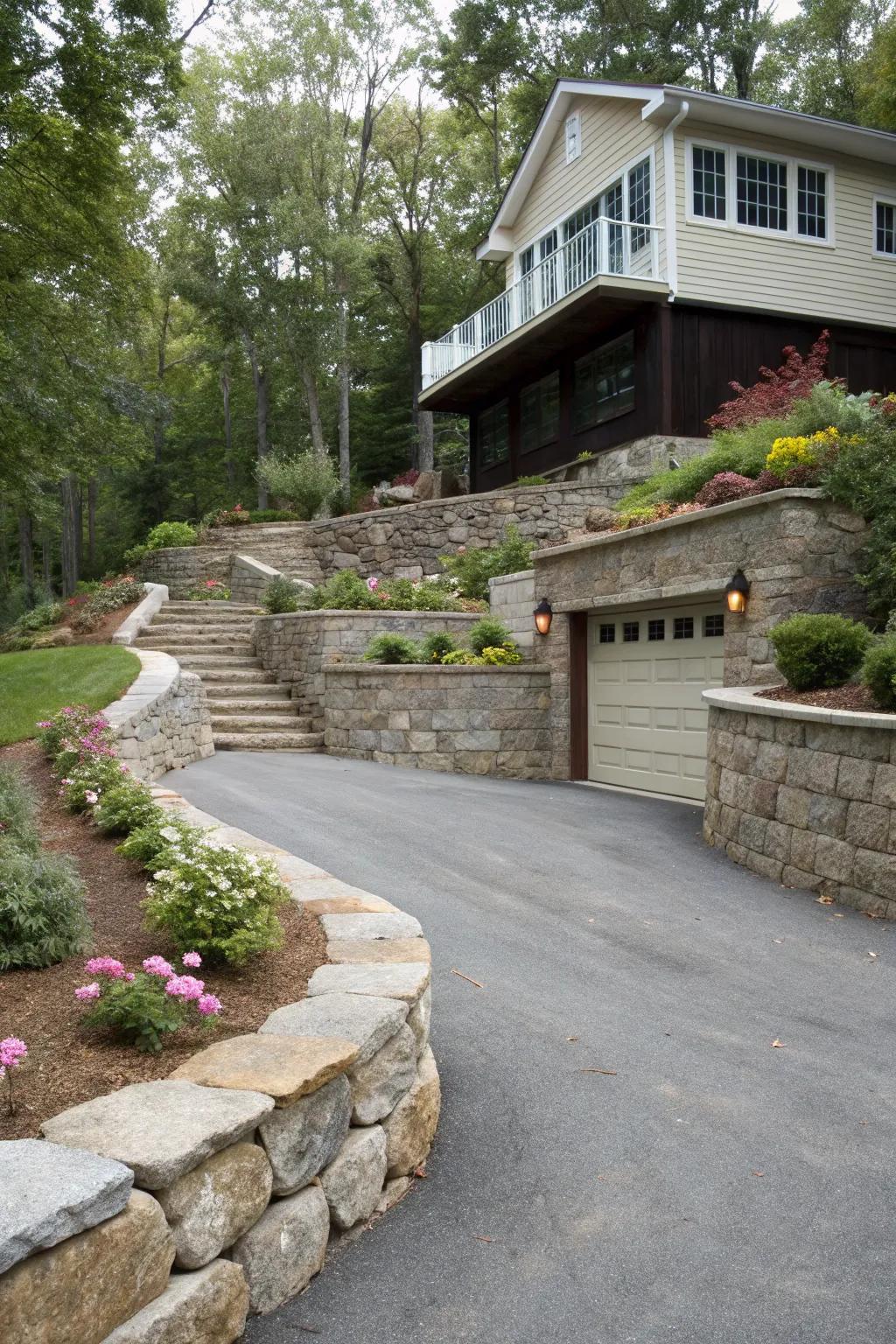 Stone support frameworks that offer structure and style.