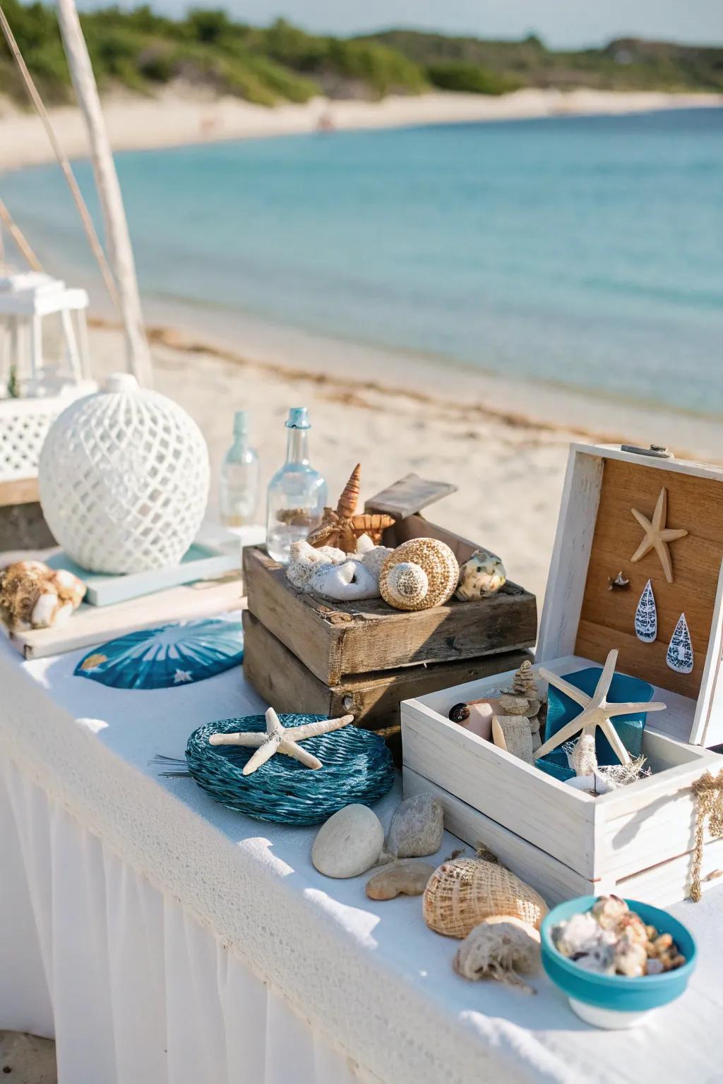 Capture the essence of the sea with a coastal-inspired gift presentation.