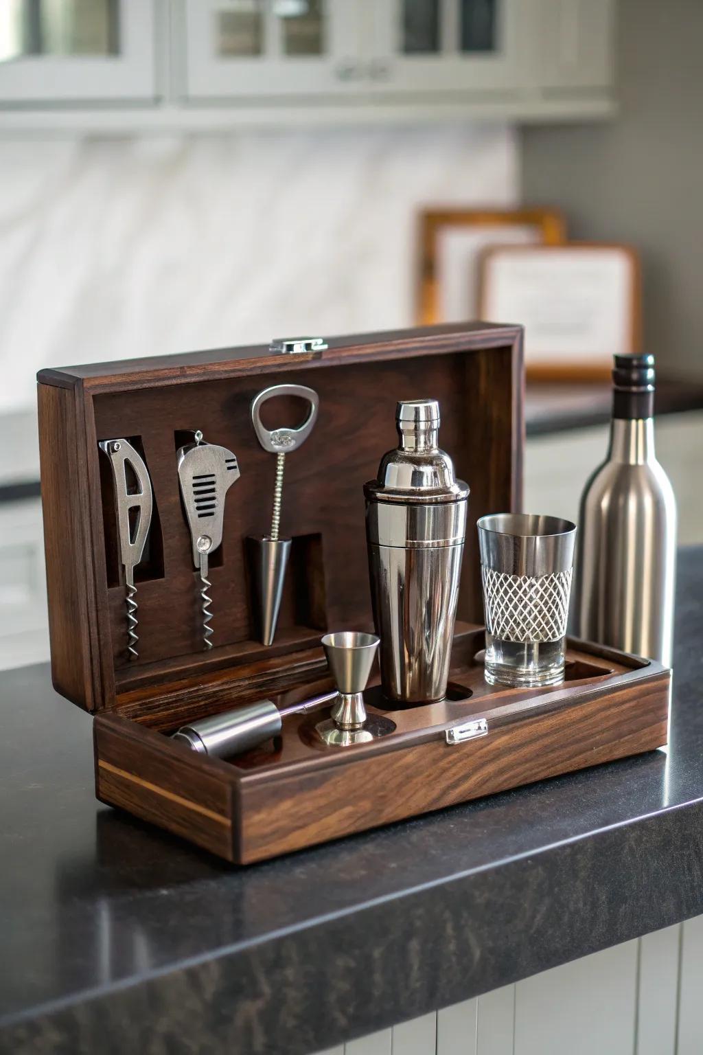 Everything you need in a streamlined bar utensil set.