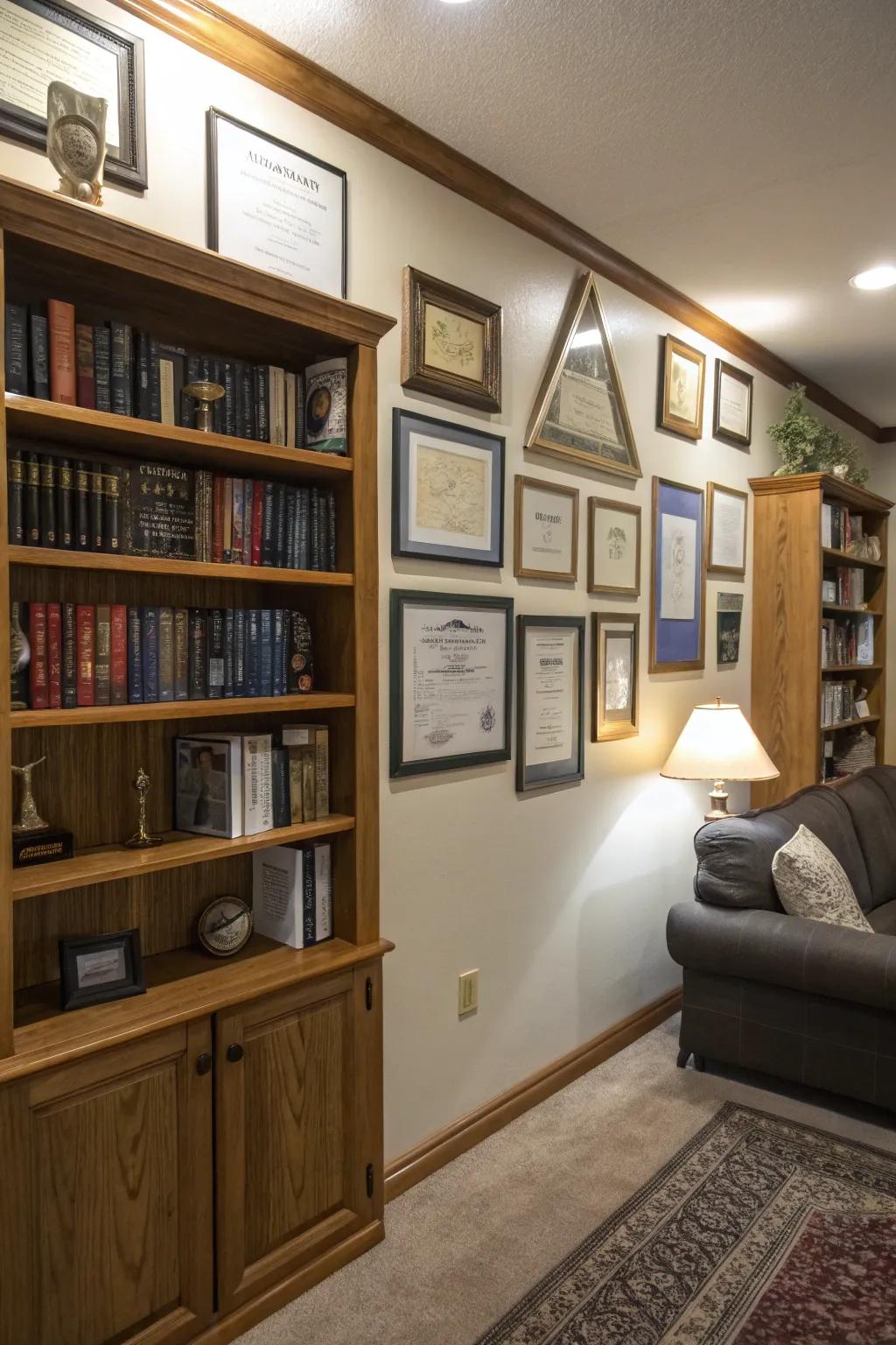 Gallery walls make an inspiring point of achievement.