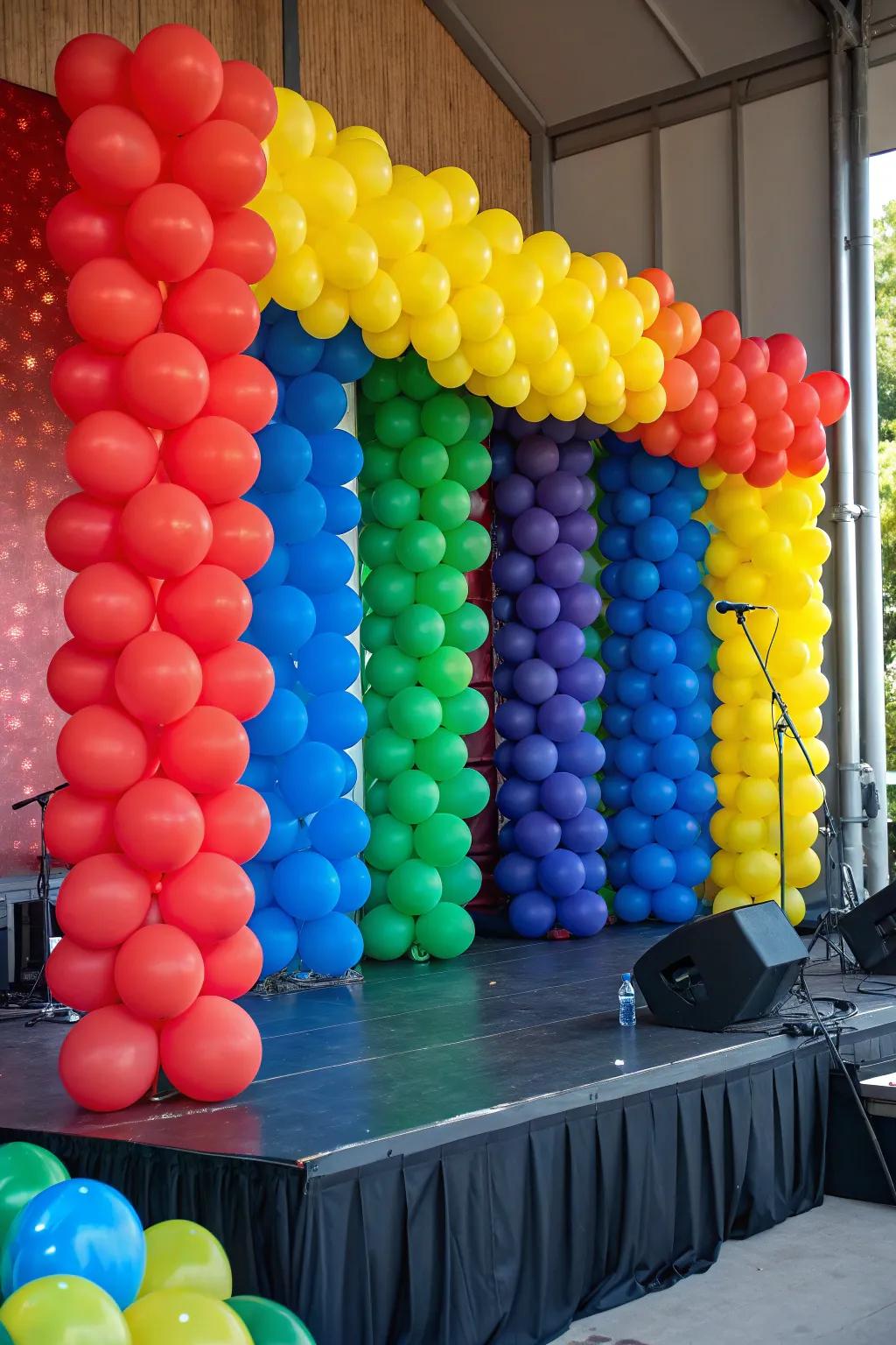 A balloon wall offers a vibrant backdrop for any event.