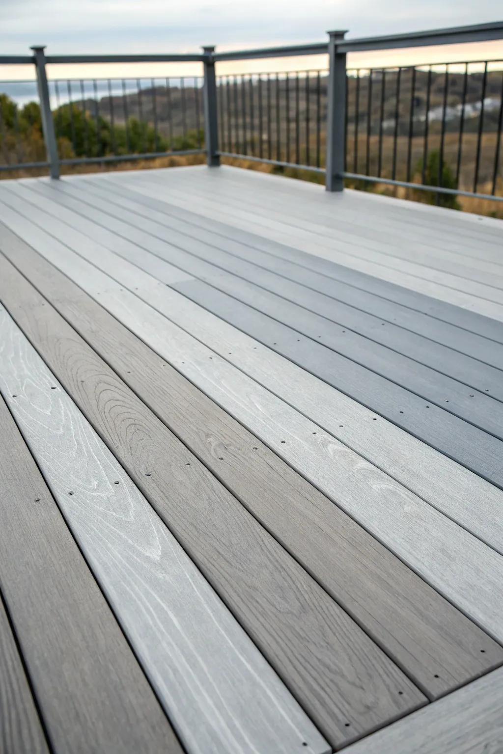 A sophisticated dual-tone grey deck layout.