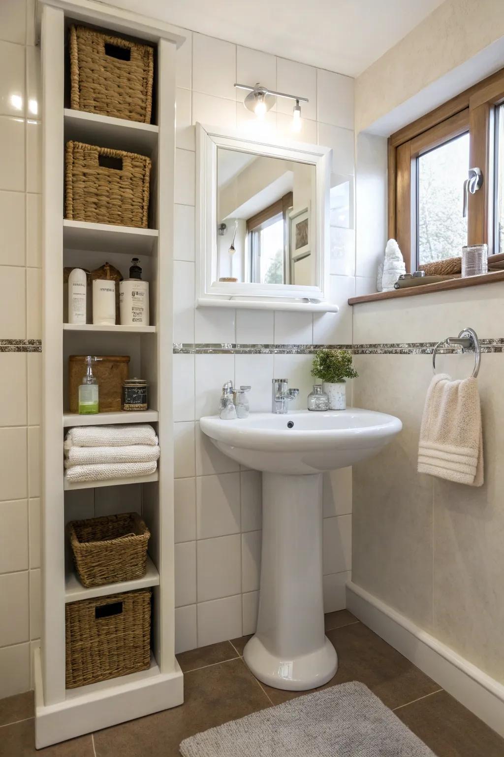 Stand-alone basins offer a polished and area-conserving layout.