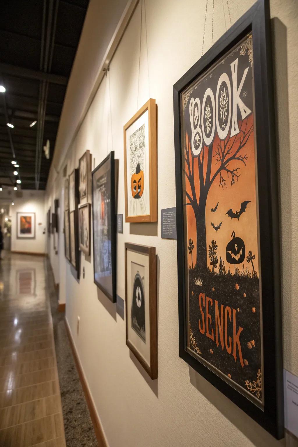 Adhesive film artistry transmutes any wall into an All Hallows' Eve gallery.