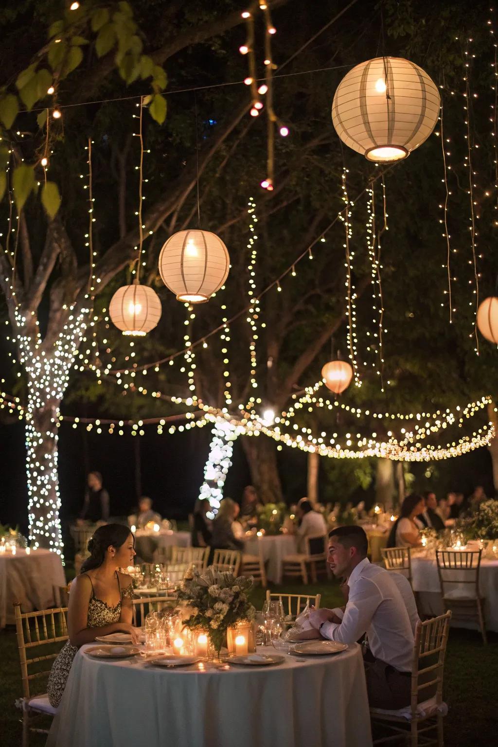 Playful illumination contributes magic to your celebration.