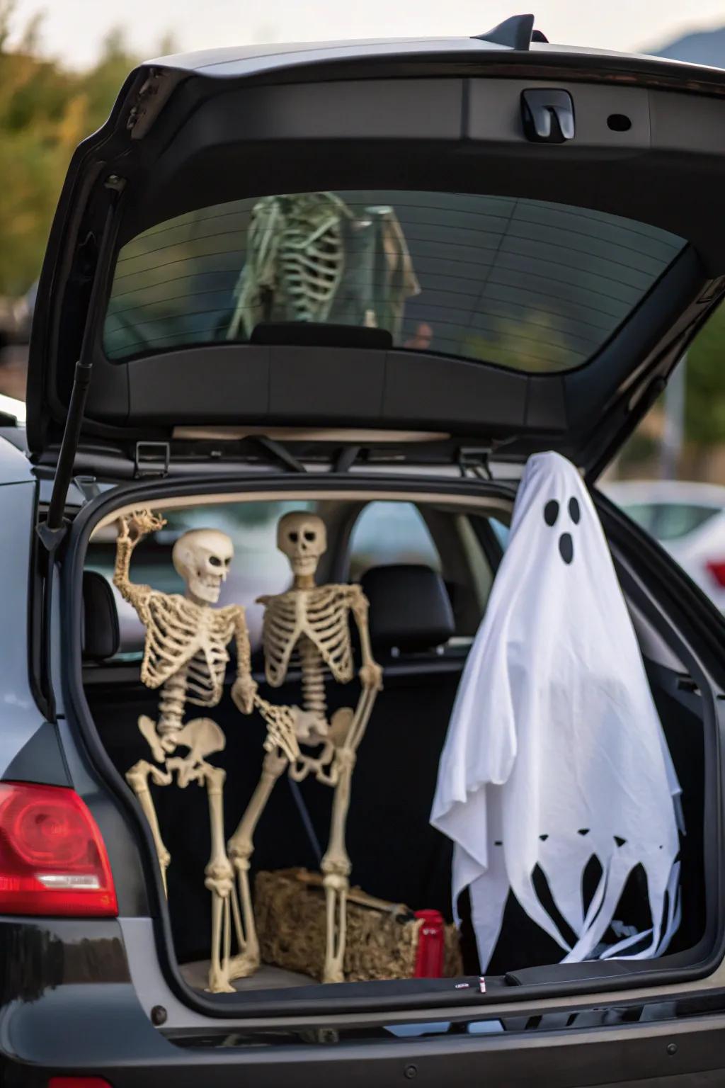 Surprise guests using mechanized decorations that give your trunk scene life.
