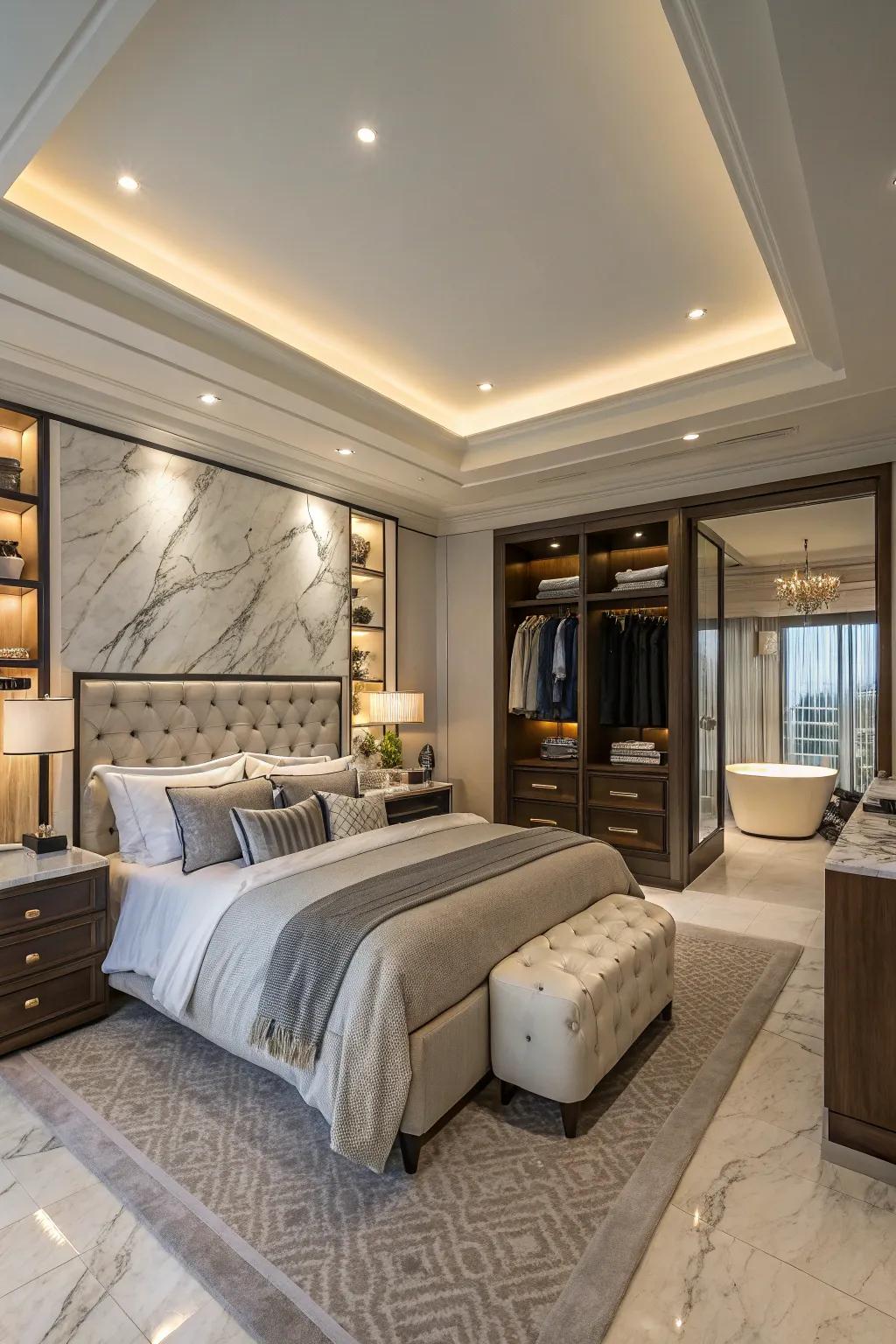 A serene and lavish primary suite for unparalleled relaxation.
