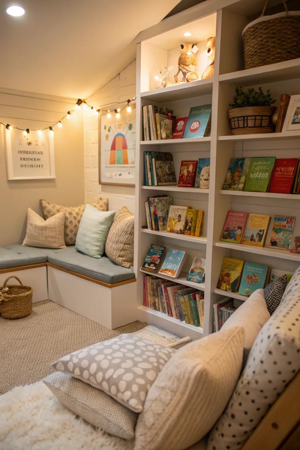 A cozy nook designed to inspire peaceful exploration through reading.