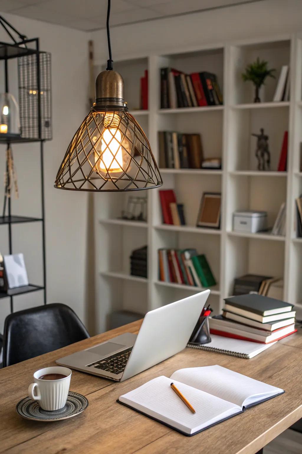 Introduce a hint of drama using suspended illumination.