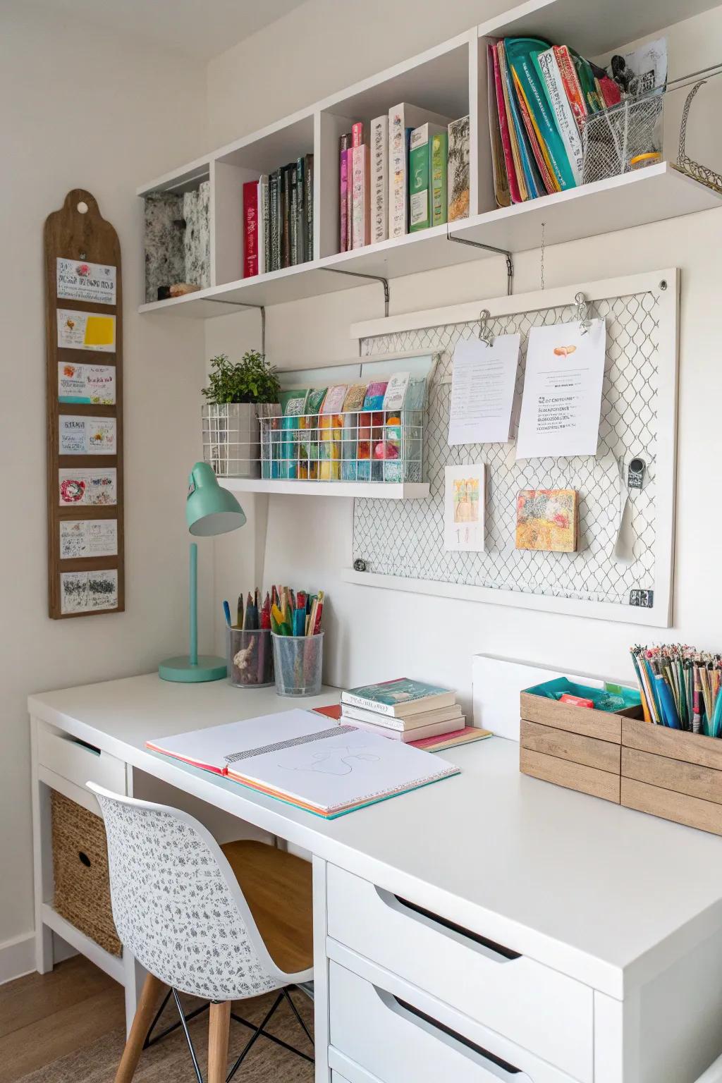 Maximizing space using vertical storage.