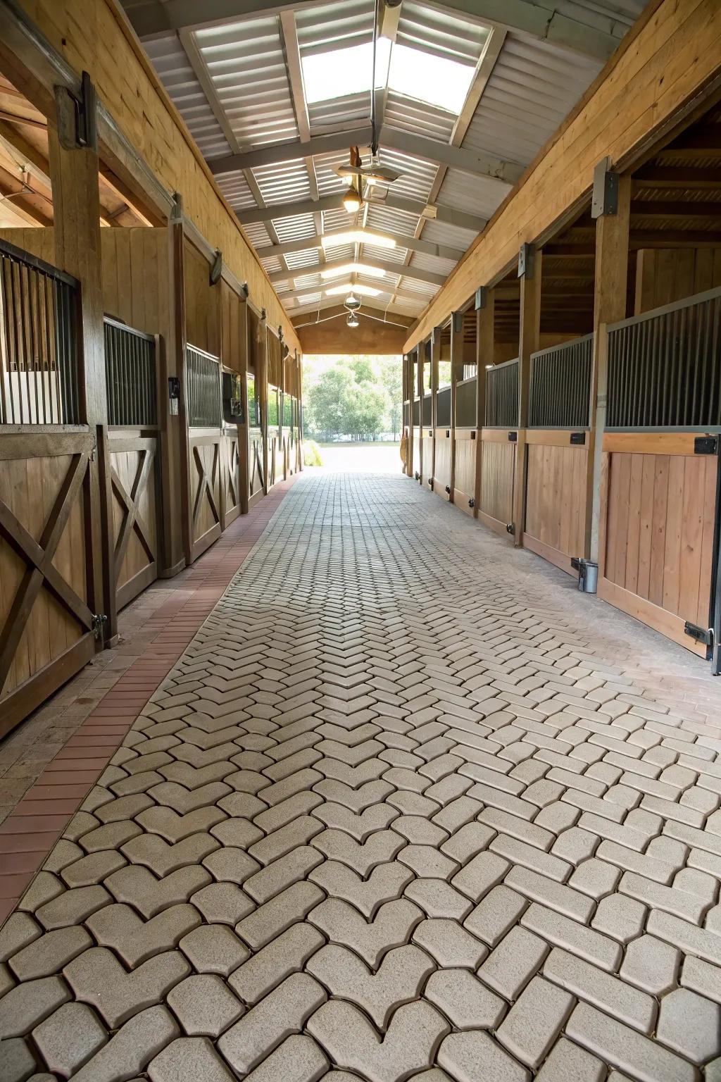 Interlocking paving stones offer a strong and easily maintainable ground cover solution.