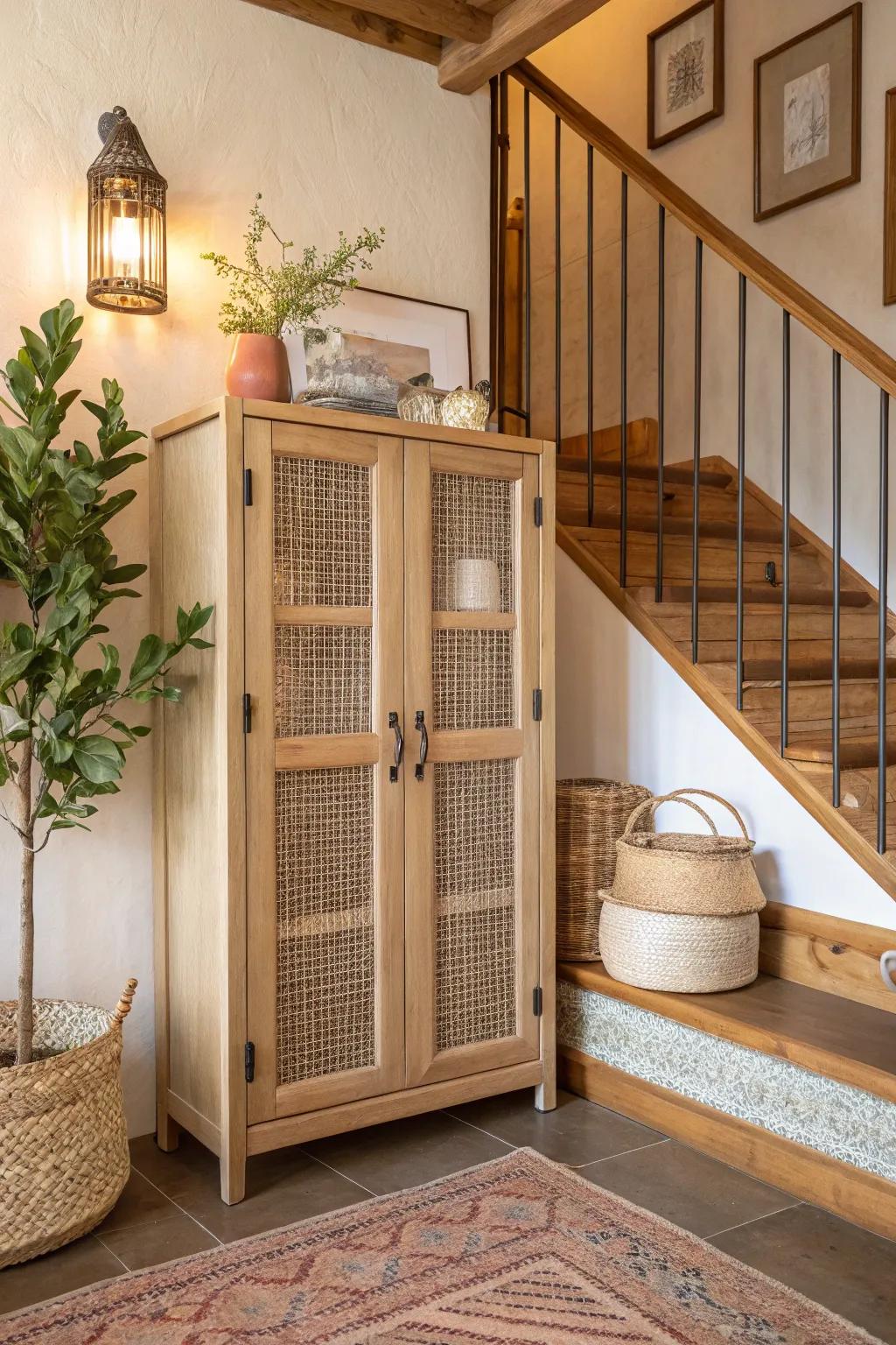 Uncover the splendor of texture through woven cabinet doors that make a declaration.