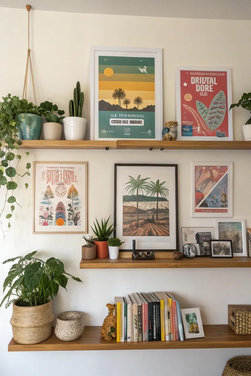 Display shelves offer a flexible poster display solution.