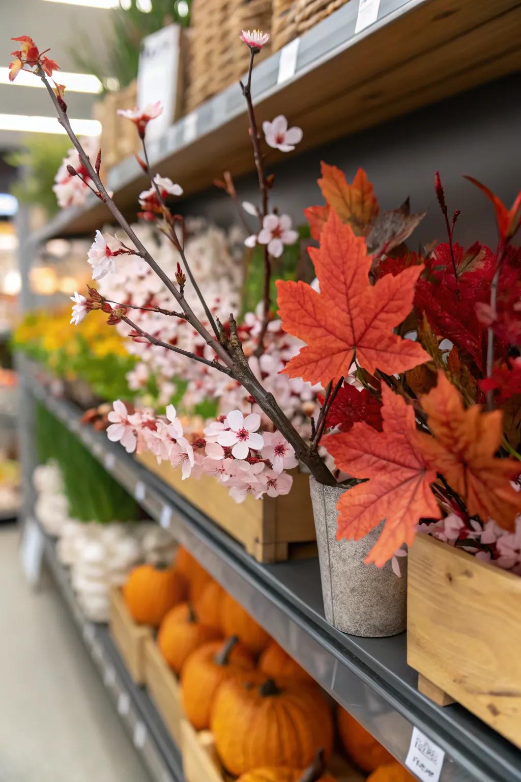 Seasonal elements sustain fresh shelves.