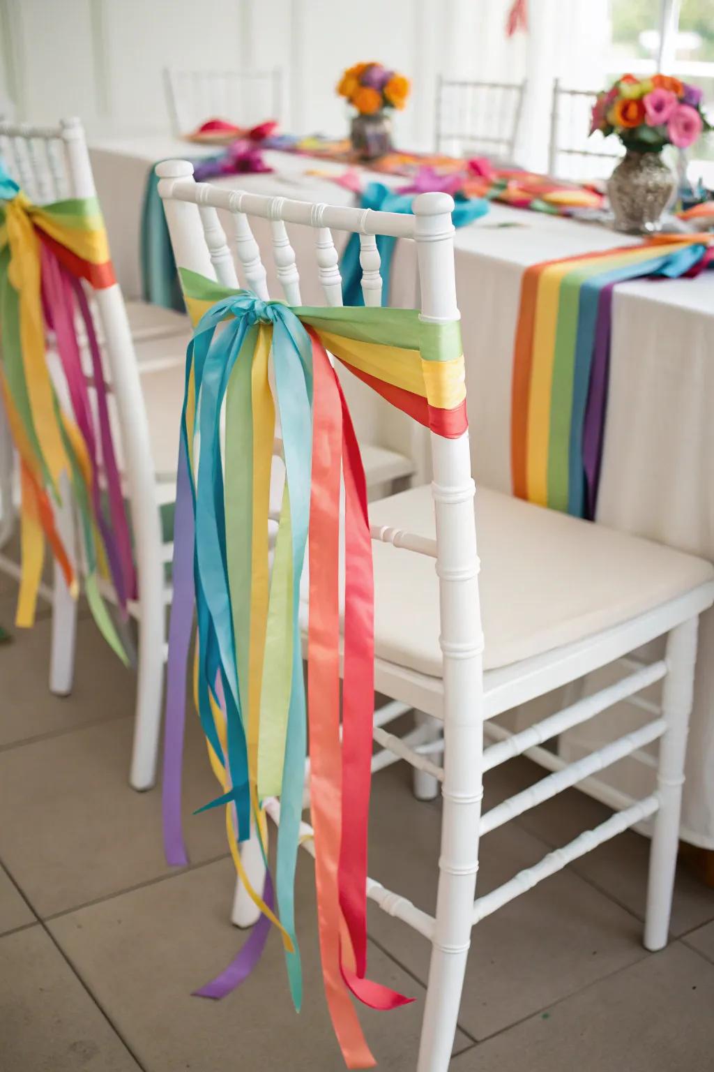 Provide furnishings a celebratory face-lift with streamers.