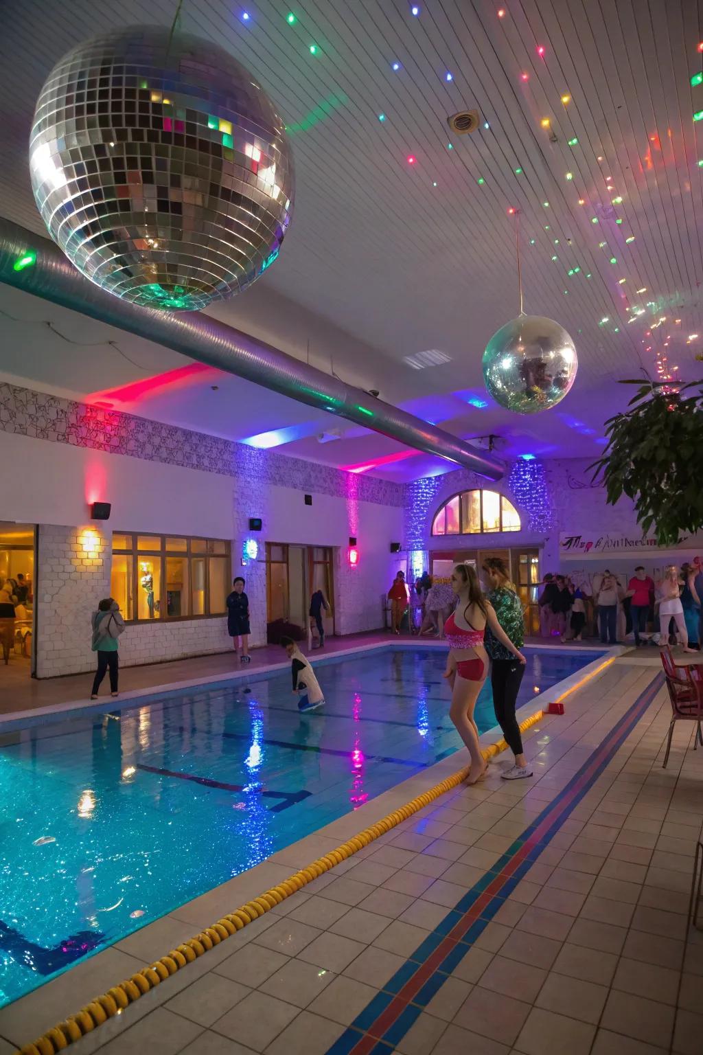 Get the party grooving with a lively retro disco theme.