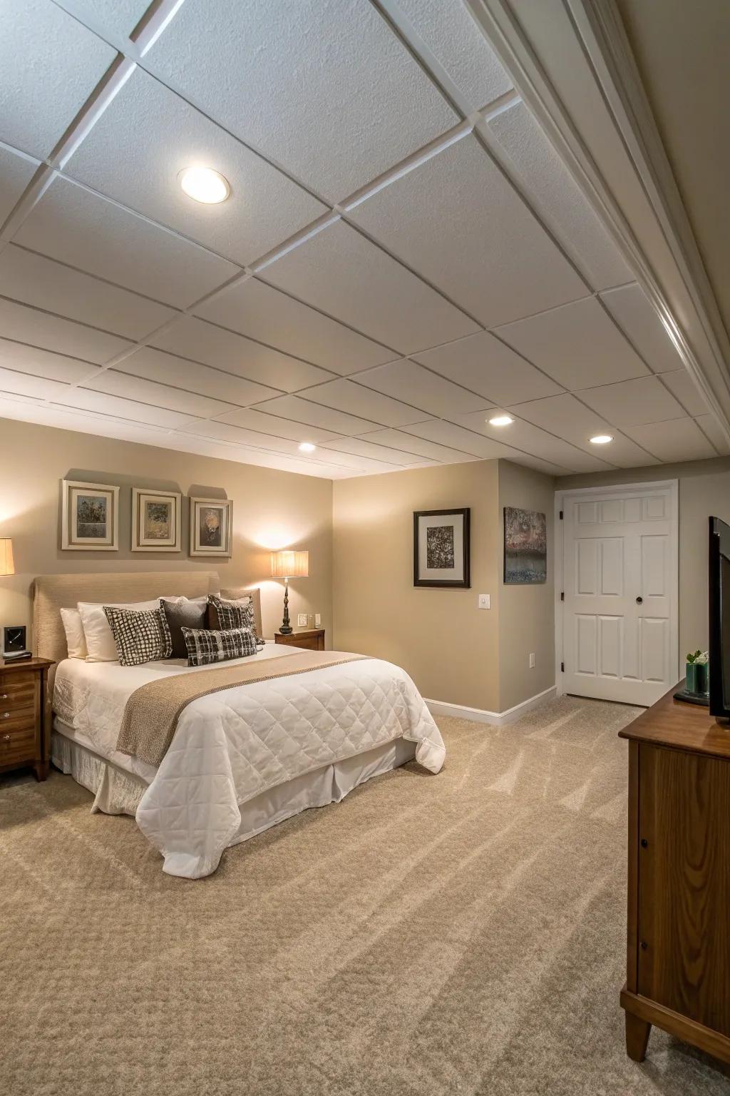 Enamelled ceilings amplify the space.