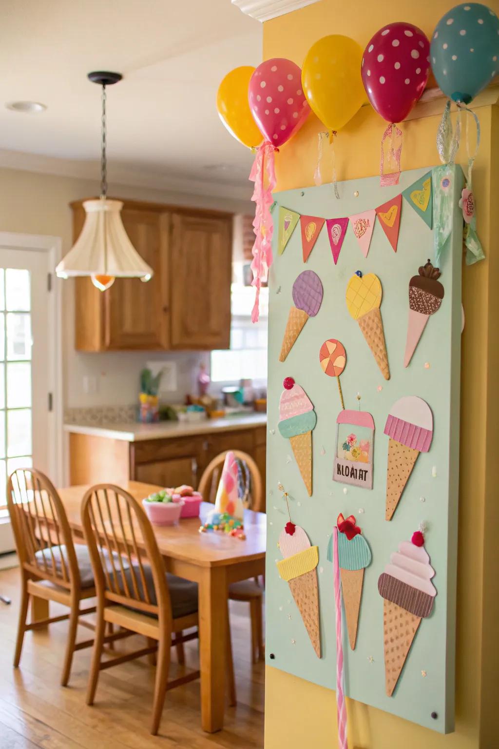 A sweet treat-themed birthday board perfect for July.