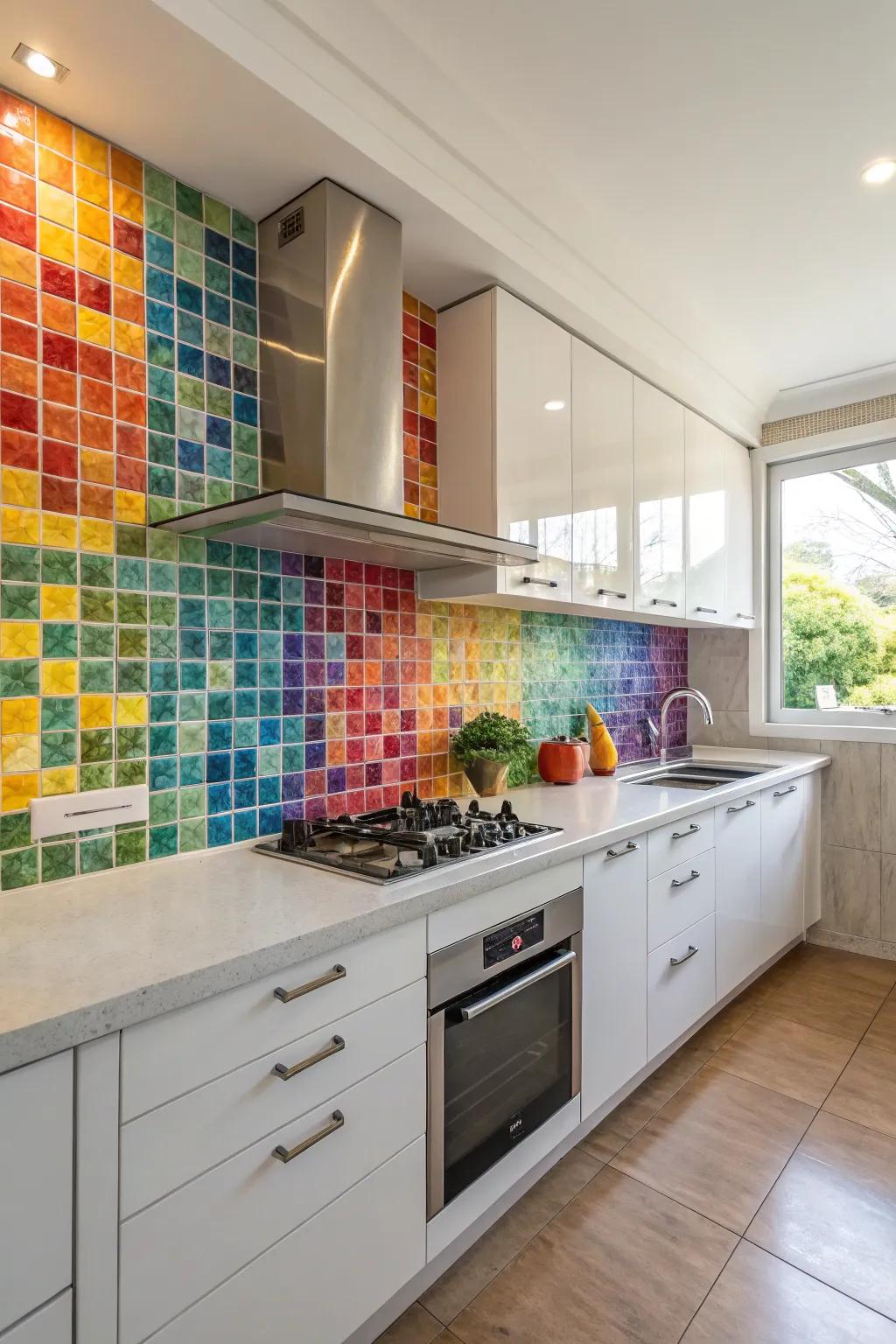 A colorful backsplash can be the focal point of your kitchen's decor.