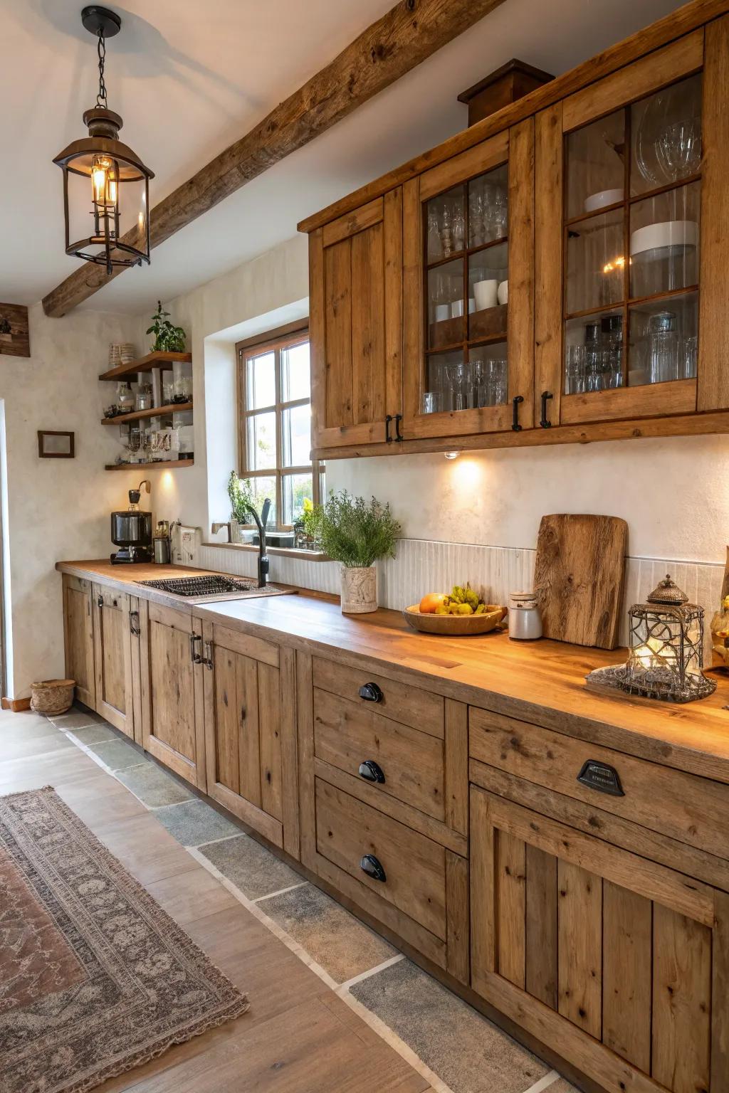 Timber countertops infuse inherent warmth and appeal.