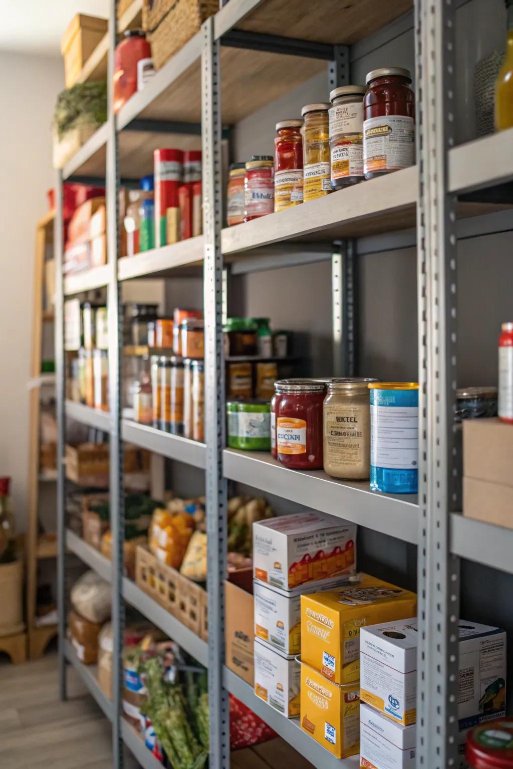 Vertical storage maximizes every inch of space.